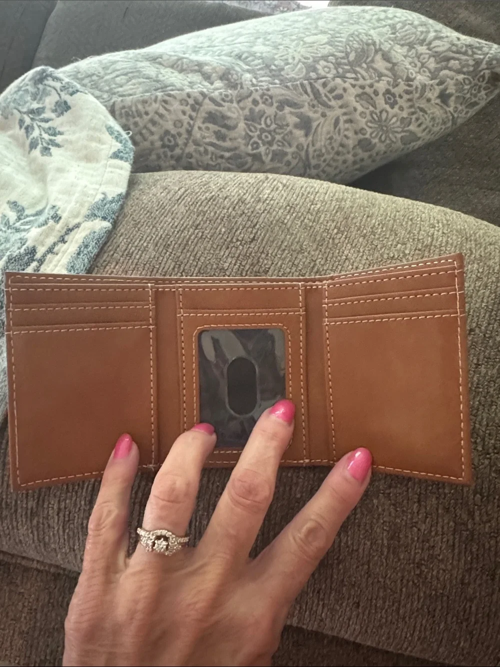 Brown Leather KC Logo Bifold Card & Key Holder